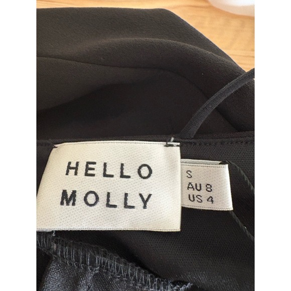 Hello Molly Dress Womens Size 4 Black One Shoulder Event Occation Sexy Midi New - Picture 8 of 12